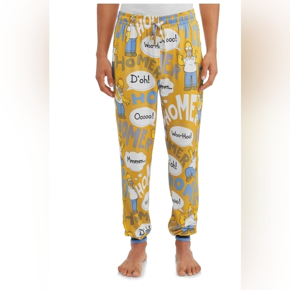 Homer Simpsons Men's Jogger Lounge Pants XXL Inseam:34" L:47" - Picture 1 of 8